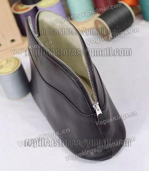 Hermes Swift Leather Zipper Cosmetic Bag Black-6