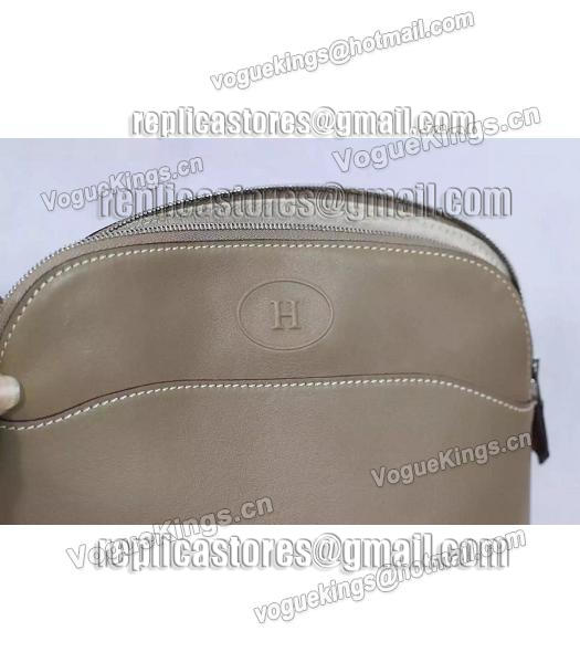 Hermes Swift Leather Zipper Cosmetic Bag Khaki-2