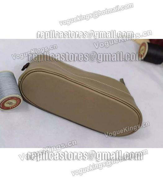 Hermes Swift Leather Zipper Cosmetic Bag Khaki-5