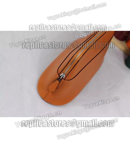 Hermes Swift Leather Zipper Cosmetic Bag Orange-1
