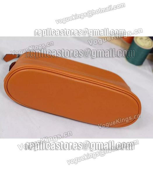 Hermes Swift Leather Zipper Cosmetic Bag Orange-6