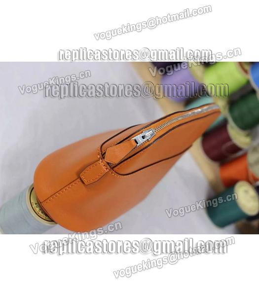 Hermes Swift Leather Zipper Cosmetic Bag Orange-7
