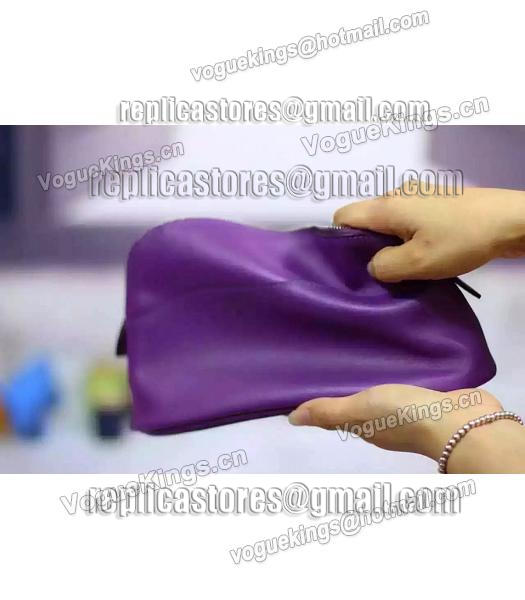 Hermes Swift Leather Zipper Cosmetic Bag Purple-6