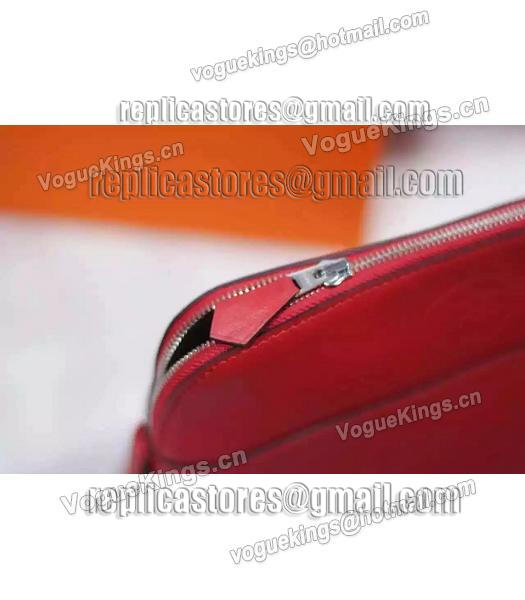 Hermes Swift Leather Zipper Cosmetic Bag Red-1