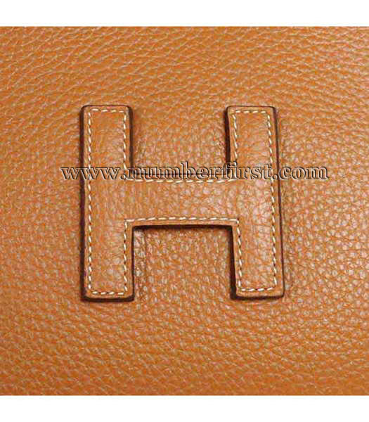 Hermes Togo Leather Clutch Camel-5