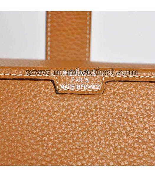 Hermes Togo Leather Clutch Camel-7