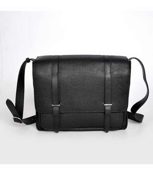 Hermes Togo Leather Messenger Bag Black