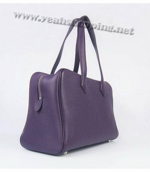 Hermes Victoria II Tote Bag Purple Leather with Scarf-1