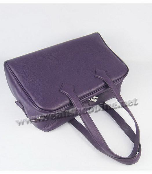 Hermes Victoria II Tote Bag Purple Leather with Scarf-4