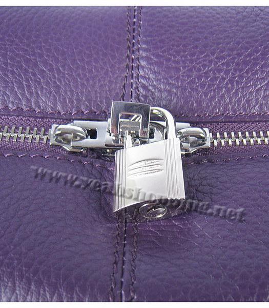 Hermes Victoria II Tote Bag Purple Leather with Scarf-5