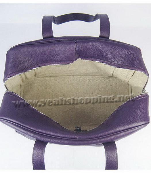 Hermes Victoria II Tote Bag Purple Leather with Scarf-7