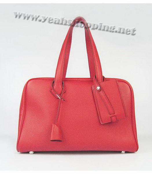 Hermes Victoria II Tote Bag Red Leather with Scarf-2