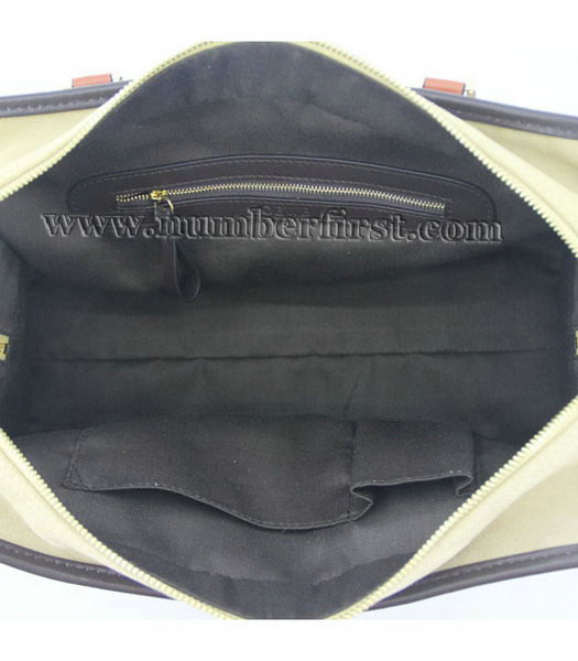 Loewe Amazone Nubuck Suede Leather Bag in Earth Yellow_Dark Coffee_Orange-5