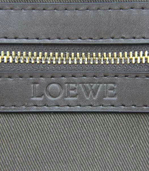 Loewe Amazone Nubuck Suede Leather Small Bag in Earth Yellow_Dark Coffee_Orange-6