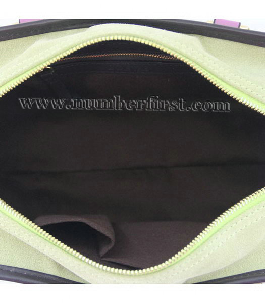 Loewe Amazone Nubuck Suede Leather Small Bag in Green_Dark Coffee_Fuchsia-6