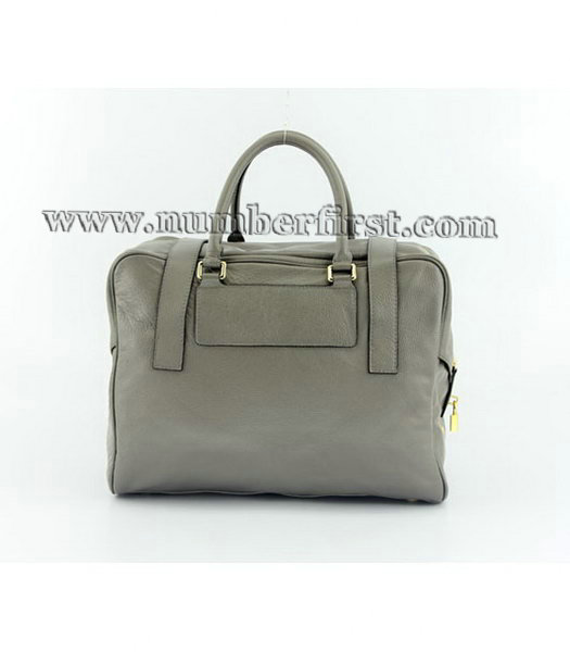 Loewe Bowling Bag in Grey Leather-2