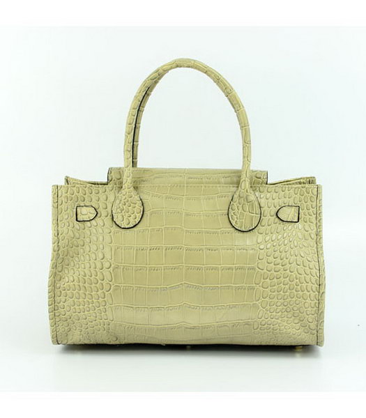 Loewe Tote Handbags Apricot Leather Crocodile Veins with PU Lining-2