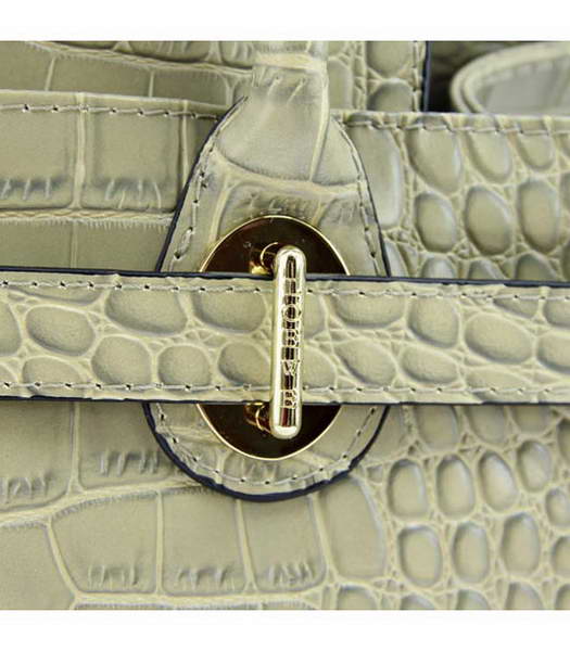 Loewe Tote Handbags Apricot Leather Crocodile Veins with PU Lining-4