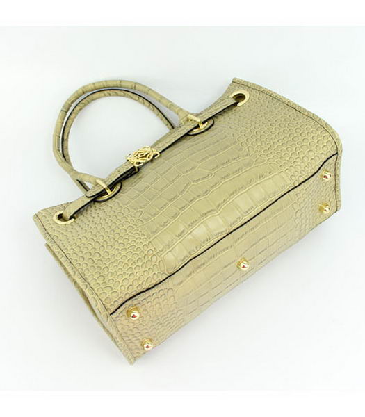 Loewe Tote Handbags Apricot Leather Crocodile Veins with PU Lining-5