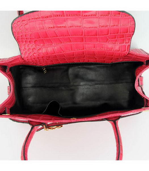 Loewe Tote Handbags Red Leather Crocodile Veins with PU Lining-6