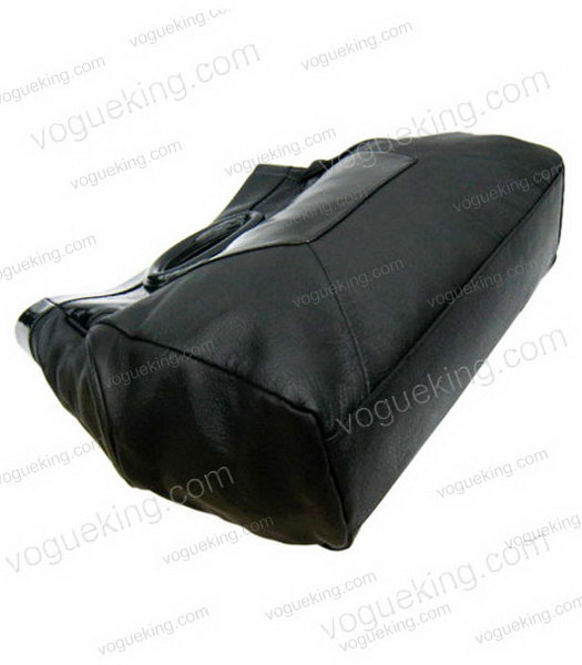 Marni Black Lambskin Rugosity Patent Medium Handbag-2