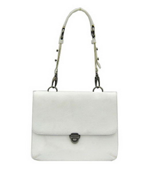 Marni Cowhide Leather Flap Handbag White
