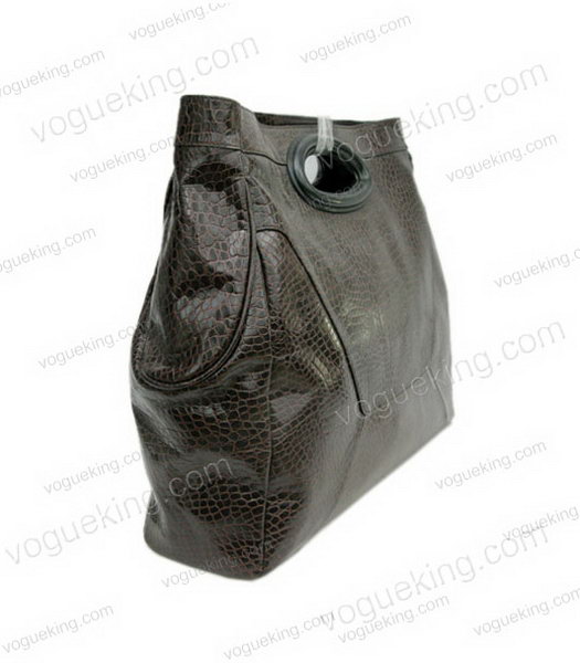 Marni Dark Coffee Python Veins Leather Large Handbag-1