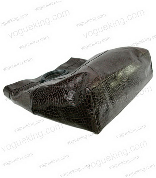 Marni Dark Coffee Python Veins Leather Large Handbag-2