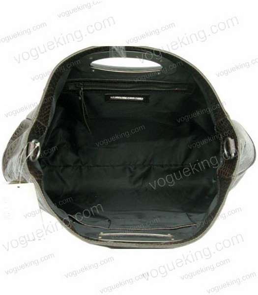 Marni Dark Coffee Python Veins Leather Large Handbag-3