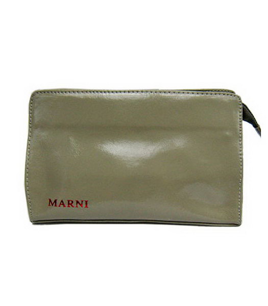 Marni Patent Leather Clutch Grey 