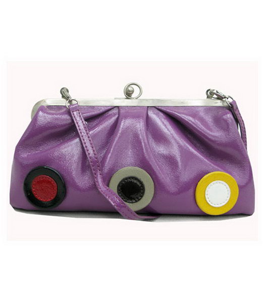 Marni Purple Napa Leather Messenger Bag