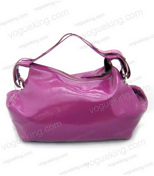 Marni Purple Shiny Leather Shoulder Hobo Bag-1