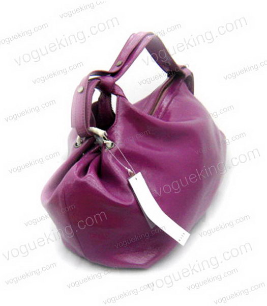 Marni Purple Shiny Leather Shoulder Hobo Bag-2