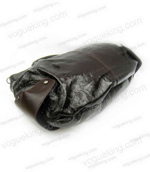 Marni Shiny Dark Coffee Patent Large Leather Balloon Bag-3