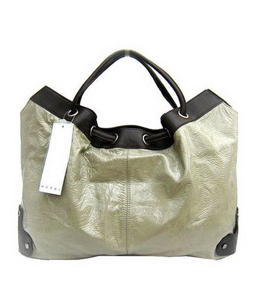 Marni Shiny Leather Handle Bag Grey