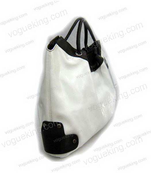 Marni Shiny Leather Handle Bag White-2