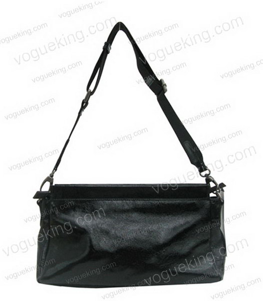 Marni Shiny Leather Shoulder Bag Black-1