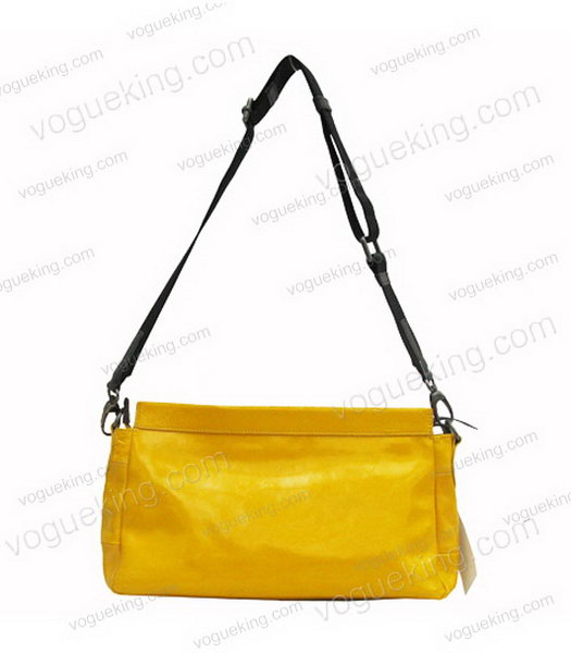 Marni Shiny Leather Shoulder Bag Yellow-1
