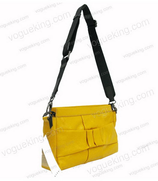 Marni Shiny Leather Shoulder Bag Yellow-2