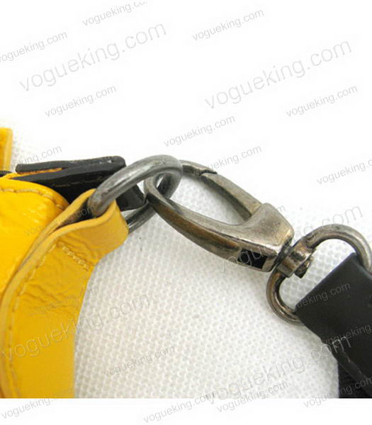 Marni Shiny Leather Shoulder Bag Yellow-5