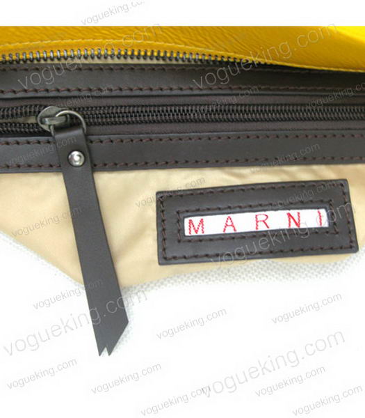 Marni Shiny Leather Shoulder Bag Yellow-6