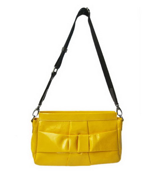 Marni Shiny Leather Shoulder Bag Yellow