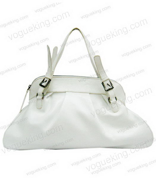 Marni Shiny Leather White Zipper Handbag -1