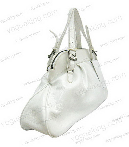 Marni Shiny Leather White Zipper Handbag -2