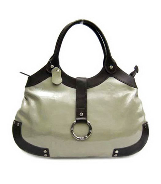 Marni Shiny Leather With Rugosity Hobo Bag Grey