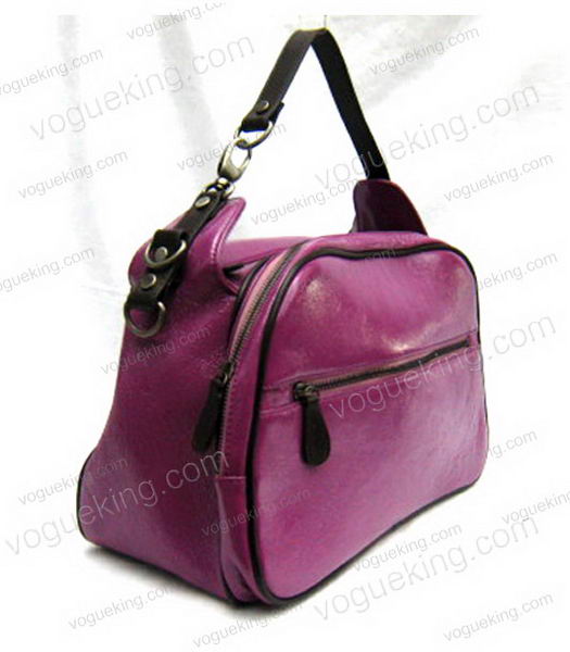 Marni Shiny Leather With Rugosity Zip Shoulder Bag Purple-2