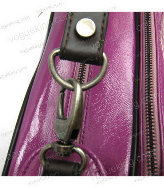 Marni Shiny Leather With Rugosity Zip Shoulder Bag Purple-5