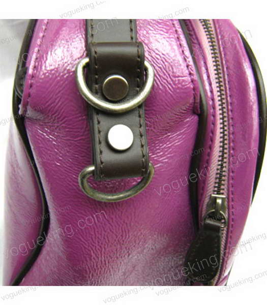 Marni Shiny Leather With Rugosity Zip Shoulder Bag Purple-6