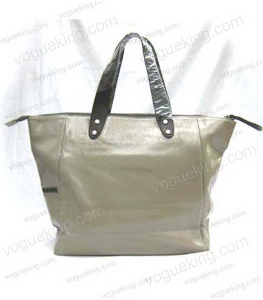 Marni Shiny Nappa Grey Leather Shoulder Tote Handbag -1