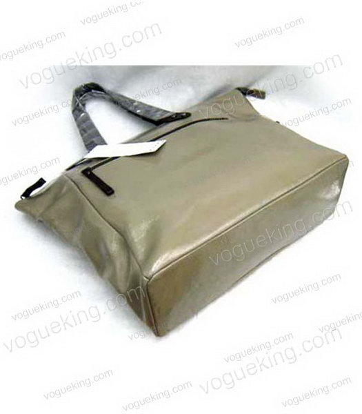 Marni Shiny Nappa Grey Leather Shoulder Tote Handbag -3